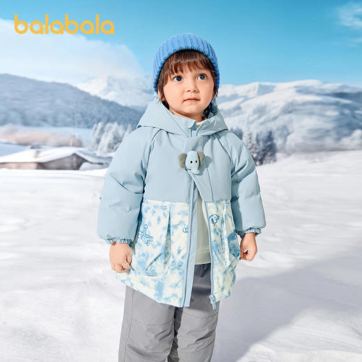 巴拉巴拉宝宝羽绒服男童冬装2025新款连帽外套撞色潮 商品图0