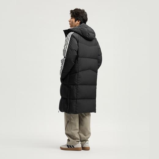Adidas阿迪达斯LONG DOWN JACKET 男子三条纹羽绒服 拒水防风保暖长款连帽600蓬鸭绒KC2498 商品图1