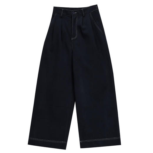 韩系撞色线垂感加厚显瘦直筒裤159865760 商品图2