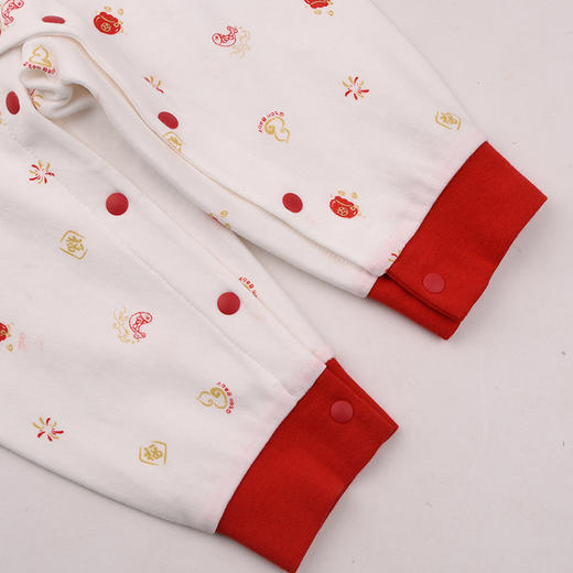 棉果果冬季新品莫代尔牛奶纤维59-80码柔软顺滑新年爬衣偏襟连体衣M501720425653 商品图4