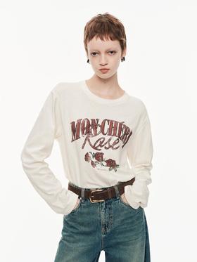 MOC*O玫瑰钻石印花T恤