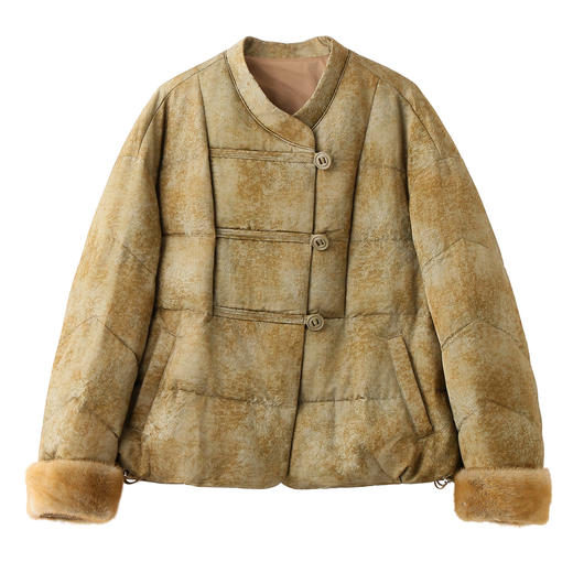 新中式国风复古提花羽绒服，时尚白鸭绒短款外套HR-GJC5515 商品图4