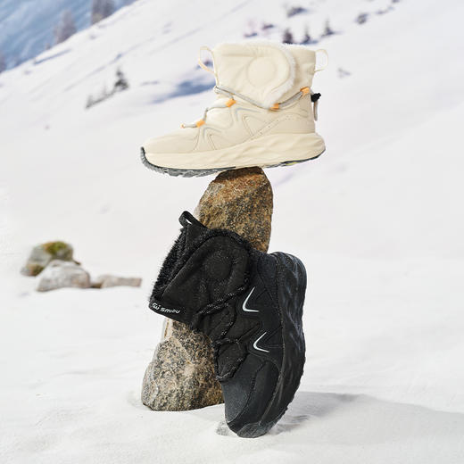 *SMIBU儿童2025冬季新款0压感系列加绒加厚保暖防滑魔术贴雪地靴Z44FY3701 商品图4