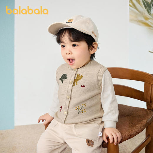 巴拉巴拉儿童马甲男宝宝针织衫秋冬2025新款绣花毛衣 商品图2