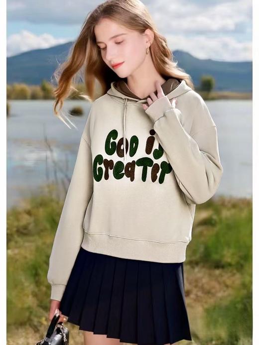 【卫衣系列】工艺系列-毛巾绣撞色帽字母连帽卫衣-喜出 商品图4