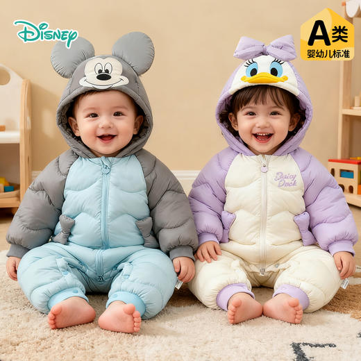 迪士尼冬季新款男女童羽绒连体衣 商品图0