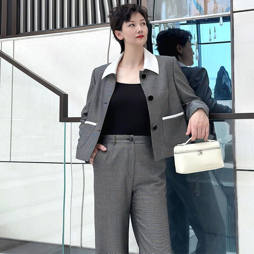 ST.SANLI【成衣系列】时尚千鸟格直筒裤GA123C17 商品图2