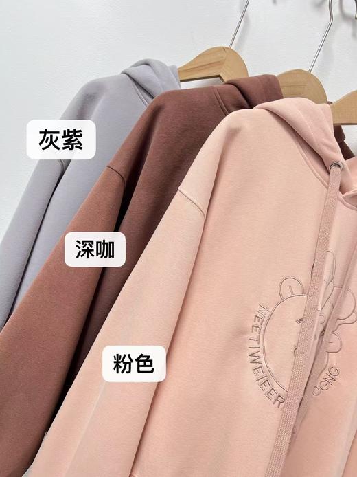 【卫衣系列】95%棉-刺绣工艺连帽可爱猫宽松卫衣-喜出 商品图3