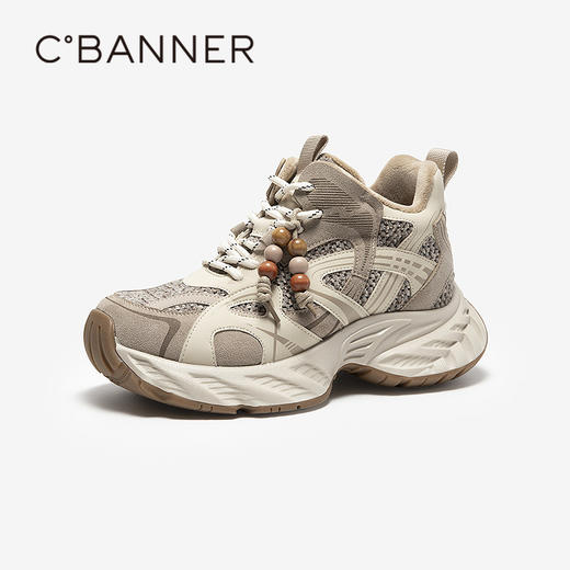 千百度厚底耐磨老爹鞋女增高加绒保暖时尚运动休闲鞋A25650829 商品图1