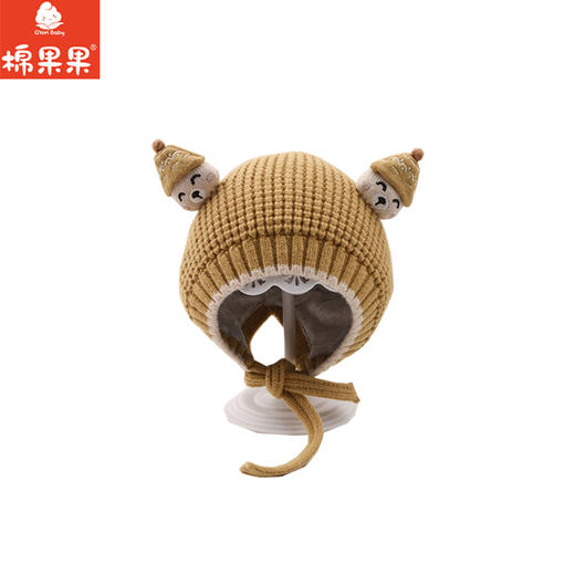 棉果果冬季新品男童女童可爱卡通欢乐熊毛线帽M404400500109 商品图0