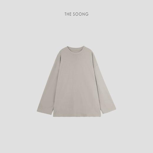 THESOONG"爆炸好穿屁帘T"定染系列极简舒适肌理长袖大版上衣HBTX6124 商品图3