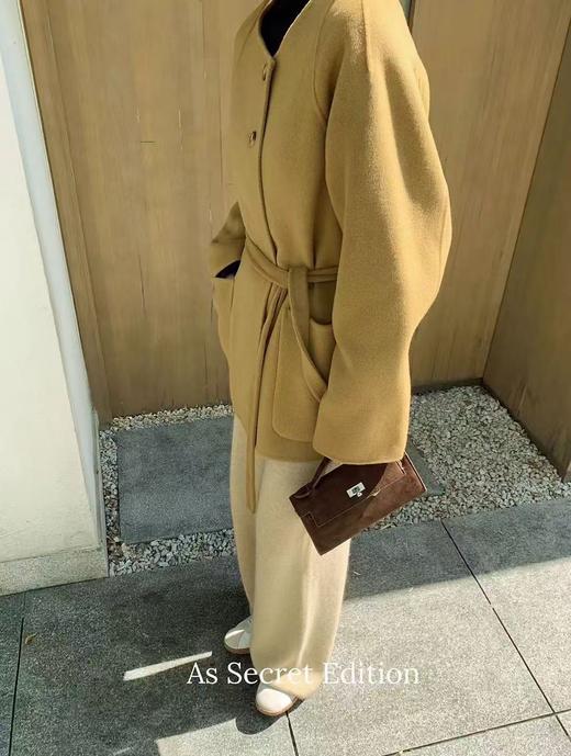 12.12错过没有！清货不退袖口有些开线，介意勿入高端系列！！10%羊绒➕90%羊毛双面尼中款大衣-喜出 商品图1