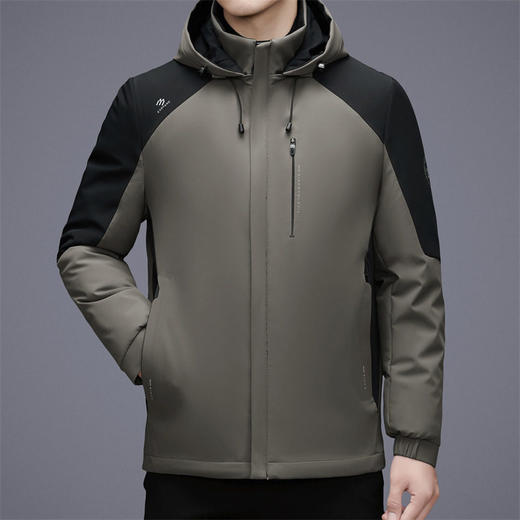 牛奶丝面料新国标90白鸭绒羽绒服冬季中年短款脱卸帽保暖轻羽绒服   LSBT-CZ62507 商品图3