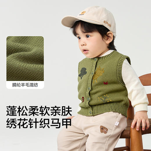 巴拉巴拉儿童马甲男宝宝针织衫秋冬2025新款绣花毛衣 商品图3