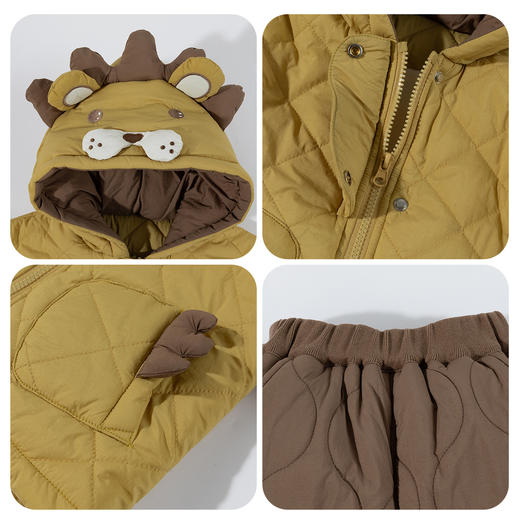 贝贝怡童装儿童连帽棉服2025冬季新款男童夹棉衣服宝宝棉袄外套ZB4ET015 商品图6