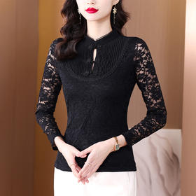 KQL B41N671蕾丝打底衫洋气秋冬加绒保暖上衣