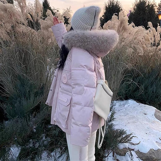 西遇韩版加厚棉服女冬季新款大毛领连帽短款工装派克服SS051747 商品图4