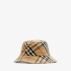 BURBERRY 巴宝莉 男女同款马术骑士徽标刺绣格纹渔夫帽 格子 8100740 B9368