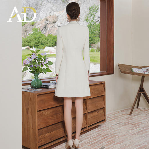 AD气质名媛范小香风连衣裙女高端醋酸立领长袖连身裙2024秋季新款 商品图4