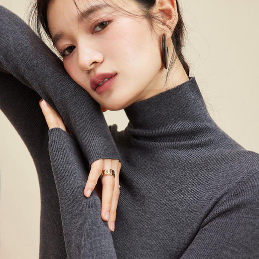 WW 8820E可机洗高领羊毛打底针织衫纯色毛衣 商品图0