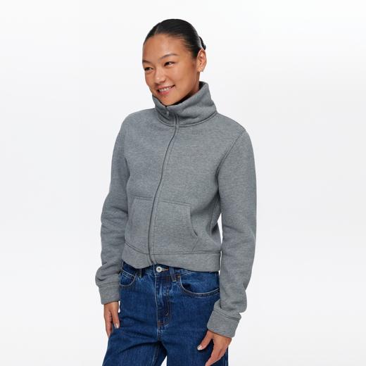 oneup立领抓绒短款拉链卫衣 商品图2