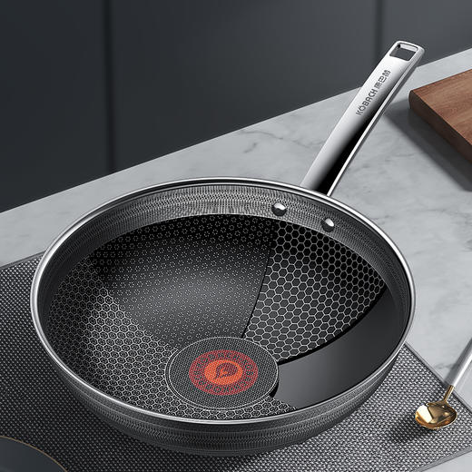 康巴赫炒锅六代红点炒锅不锈钢32cm 商品图2
