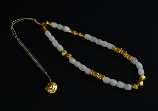 高估水晶桶珠老水晶管银鎏金配件项链 商品图0