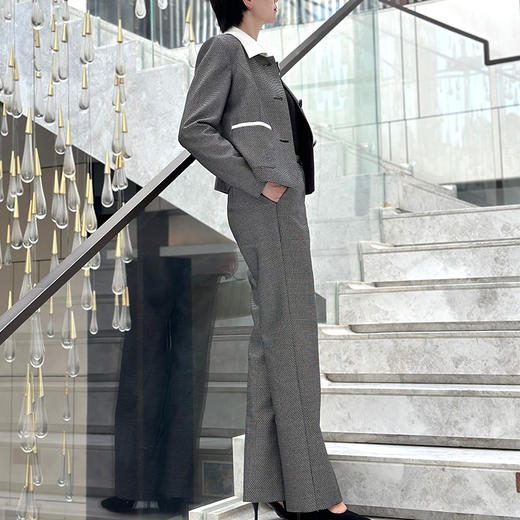 ST.SANLI【成衣系列】时尚千鸟格直筒裤GA123C17 商品图3