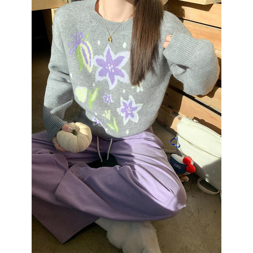 <曾小咸推荐>3.2现货秒杀！微信超特价！韩系灰色圆领毛衣 日常179.99 立减90 秒杀89.99！紫色加绒休闲裤 秒杀89.99！ 休闲裤（不加绒） 秒杀79.99！ 商品图2