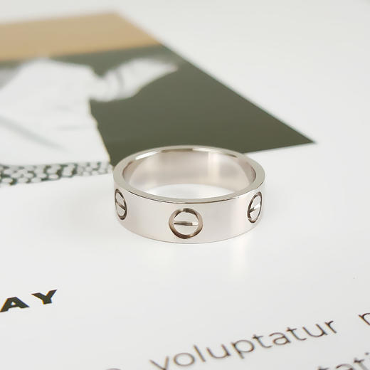 【95新】Cartier卡地亚B4084753 LOVE系列18K白金宽版无钻戒指中性款111025TB40 商品图2