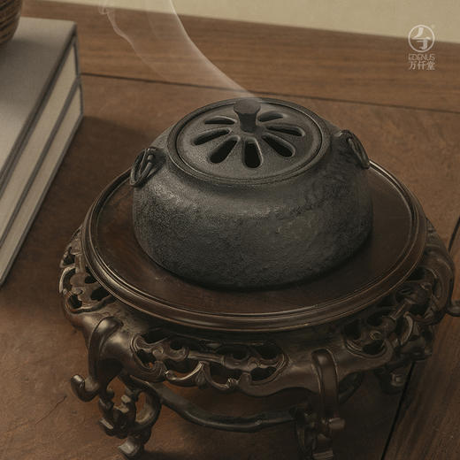 万仟堂雅士茶釜·烧水炉熟铁多功能香薰炉 商品图4