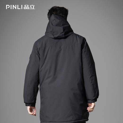 PINLI品立2025冬季新款工装大口袋长款棉衣男士宽松连帽棉服外套GD253105168 商品图2