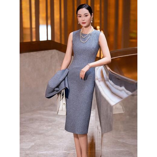 YBY 533H86毛呢小香风连衣裙高级感羊毛背心裙两件套 商品图2