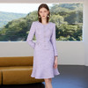 IWY/高级感紫色显白连衣裙女气质圆领粗花呢上镜主持套裙工作服Q1465-Q 商品缩略图0
