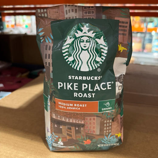 Starbucks 经典精选100%优质阿拉比卡咖啡豆研磨咖啡粉，沉醉于派克市场烘焙咖啡的醇香世界，让每一杯咖啡都成为清晨的完美仪式。中度烘焙 商品图0