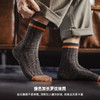 马登工装美式复古羊毛混纺长袜粗线针织条纹中筒撞色保暖袜子男秋 商品缩略图3