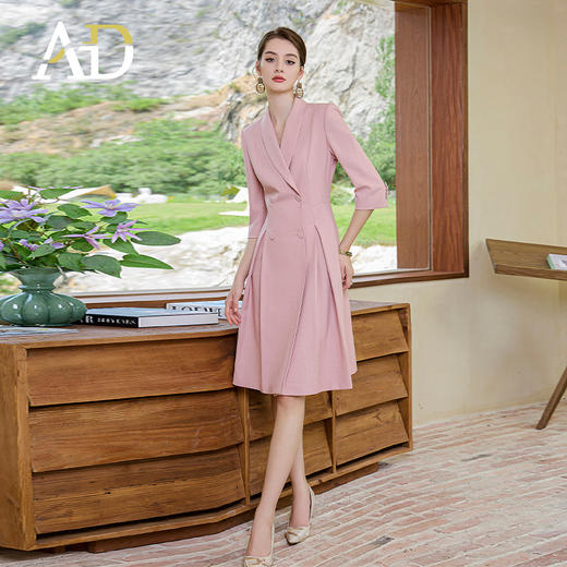 AD高端精致连衣裙奢华大牌西装裙子女秋季2025新款显瘦主持人正装 商品图4