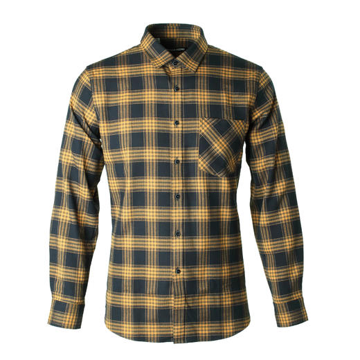 Marco Azzali 黄色格子长袖衬衫 CC55197B8 商品图0