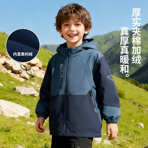 迪士尼冬季新品前开带帽夹棉外套 商品图14