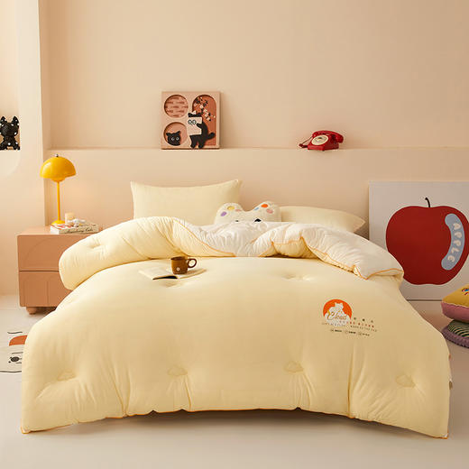 【下架】自然醒针织棉喵喵云朵大豆被被芯冬被四季被YBY 商品图10