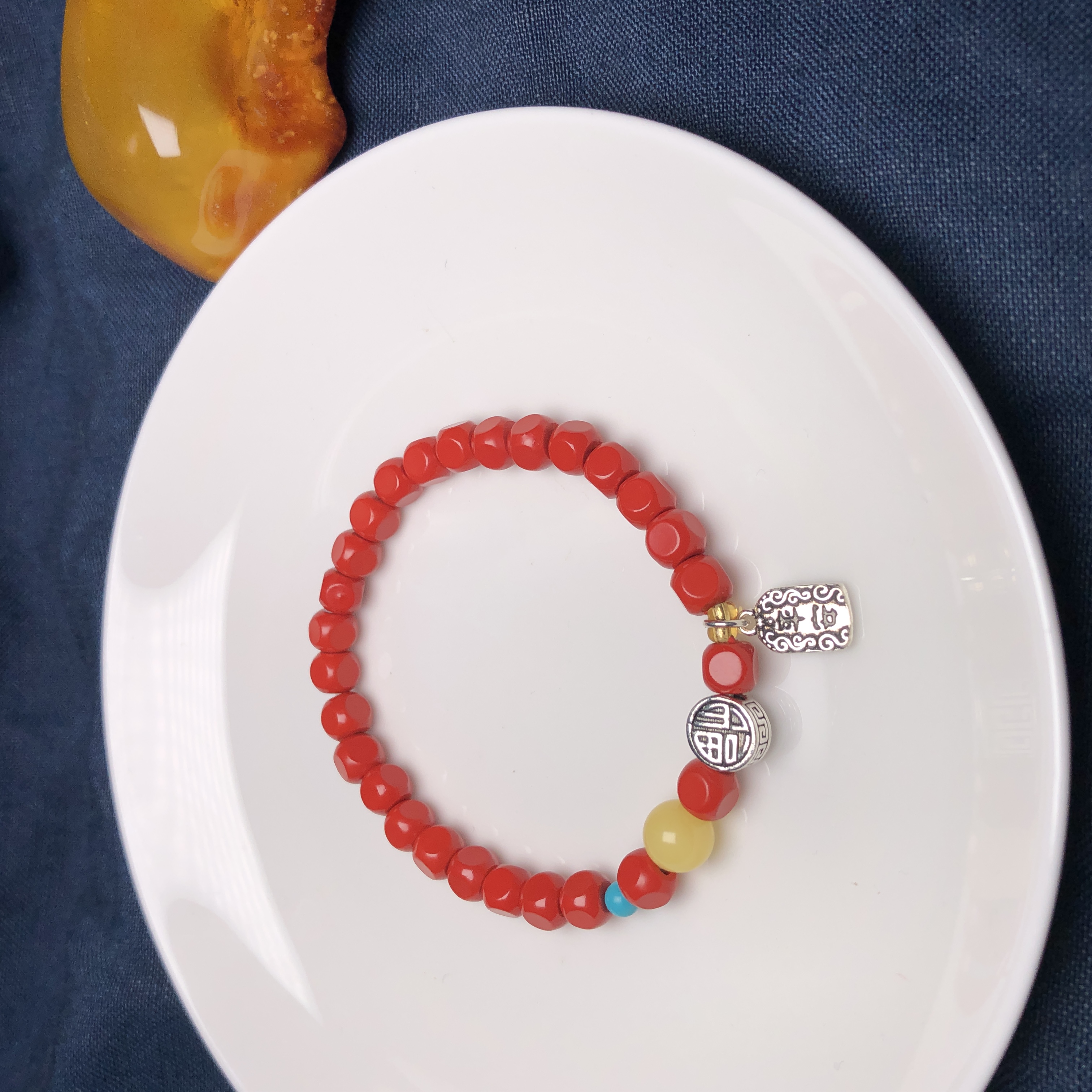 上新！红砂方糖小蜜蜡、银小手串-多宝款 饰品美物