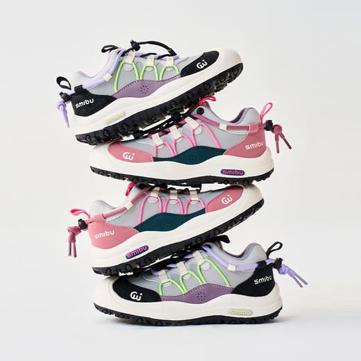 SMIBU儿童2025冬季新款旷野徒步系列时尚拼色内里加绒板鞋运动鞋Z44JB3402 商品图4