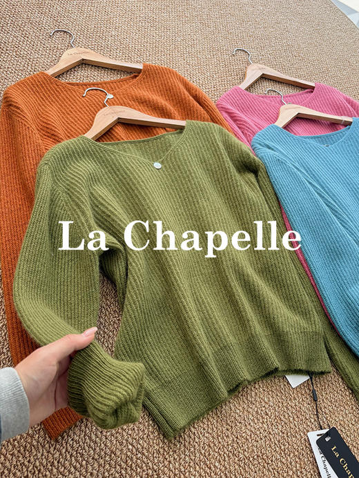 专柜实拍【兔毛+山羊绒+绵羊毛】拉夏贝尔/La Chapelle高品质混纺~超软糯超亲肤！氛围感V领针织毛衣 商品图3