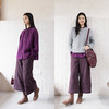 特绽放763朵/活力橙彩色卫裤·加绒加厚宽松阔腿拼接分割休闲裤冬 商品缩略图2