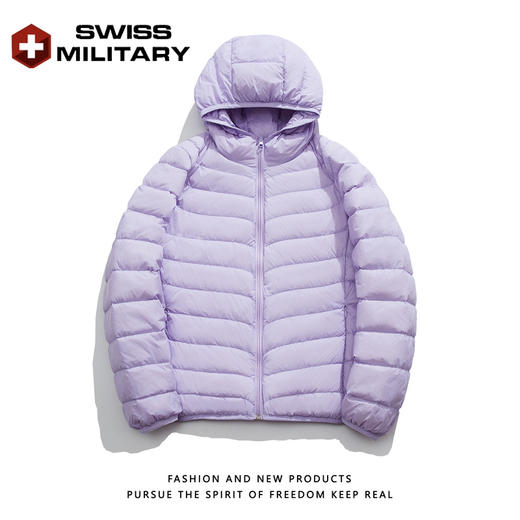 优选丨瑞士军工SWISS MILITARY轻薄羽绒服女 白鸭绒秋冬季连帽＆立领短款外套上衣 商品图7