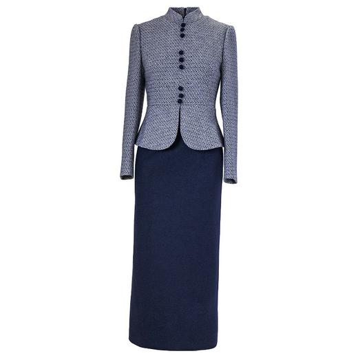 YBY 882H86新中式国风连衣裙时尚拼接假两件修身显瘦毛呢裙 商品图4