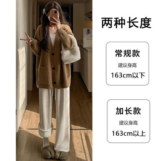 【双十一来了】加绒糯米裤！2025女秋冬季2025新款高腰直筒垂感慵懒风宽松休闲阔腿裤子！ 商品图3