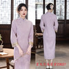 压花长款旗袍时尚改良，年轻少女款日常长袖旗袍SYK23027 商品缩略图2