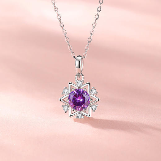 Winy 足银999星芒萦紫项链配证书送女朋友/老婆/闺蜜生日节日礼物 商品图0