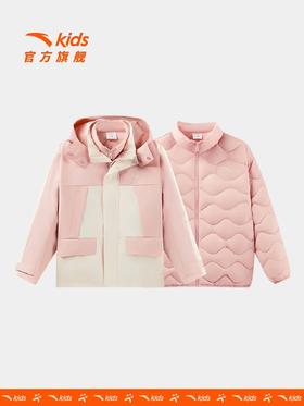 【春上新】【8.8折】8楼安踏儿童女大童两件套上衣2025冬款舒适保暖中大童防水羽绒服外套彼岸白/柔光粉 吊牌价：859 活动价：755.92